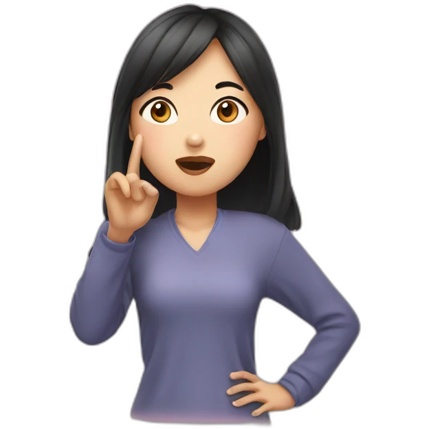 Asian girl blowing a flying kiss emoji