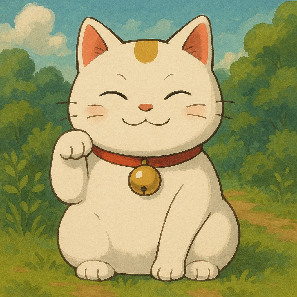 white lucky cat emoji