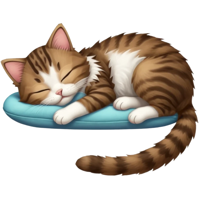 dark brown tabby and white kitten sleeping whilst in funny positions stretched out and  upside down emoji