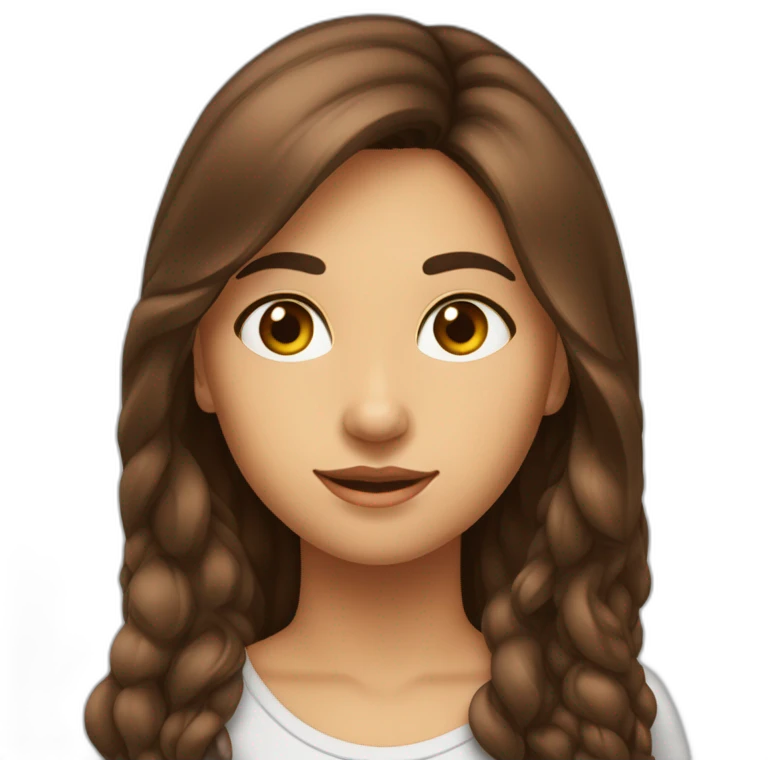 fille-brune-longs-cheveux-aux-yeux-marrons-étudiante emoji