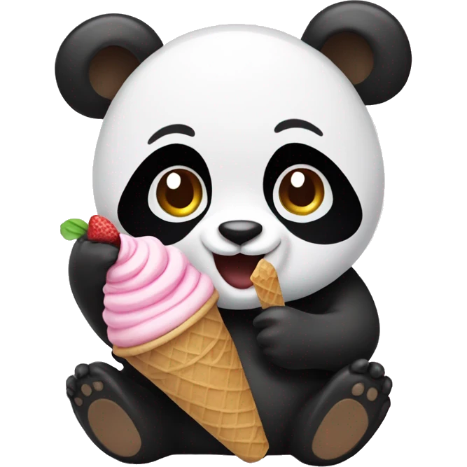 Panda eating ice cream emoji