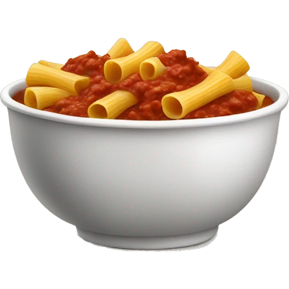 Bowl of rigatoni and meat sauce emoji
