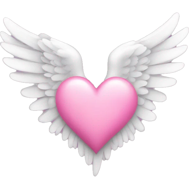 Pink heart with white wings emoji
