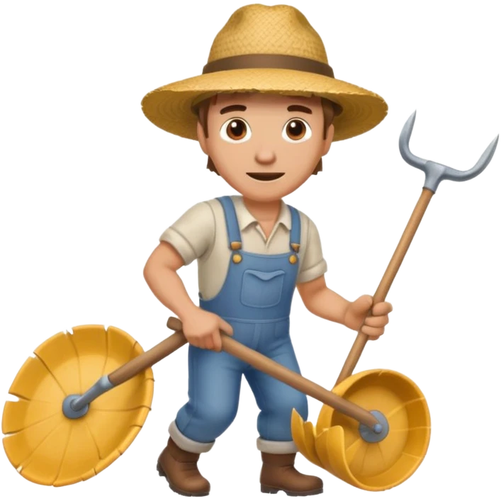 man plowing a field emoji