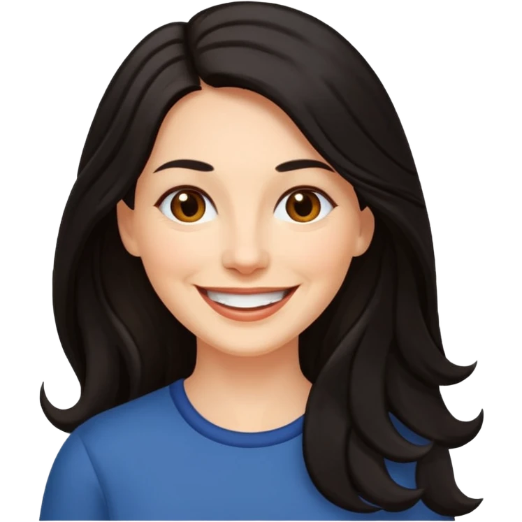 Mature woman with long dark hair emoji