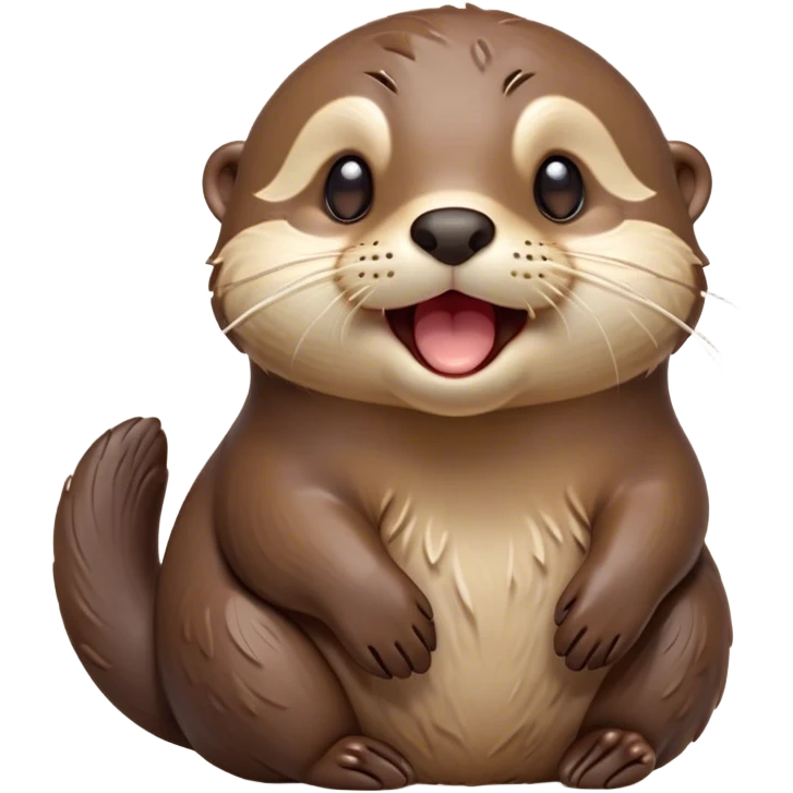 Cinematic Cute Yawning Otter Portrait Emoji, Head tilted slightly with a dramatic, wide-open yawn, showcasing a soft, sleek brown Fur with slightly drooping ears, round eyes barely open in drowsy contentment, Simplified yet irresistibly adorable features, highly detailed, glowing with a soft, cozy glow, high shine, relaxed yet expressive, stylized with a touch of aquatic whimsy, bright and endearing, soft glowing outline, capturing the essence of a sleepy yet affectionate otter, so drowsy it feels like it could glide right out of the screen and curl up for a nap! emoji