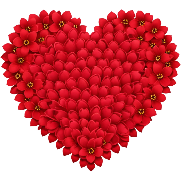 Make a giant heart out of flowers shaped like hearts emoji