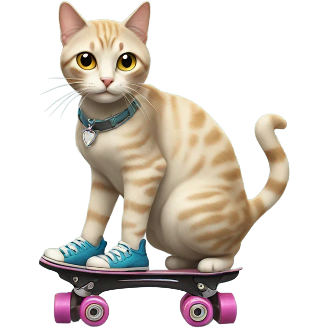 Cat wearing roller skates  emoji