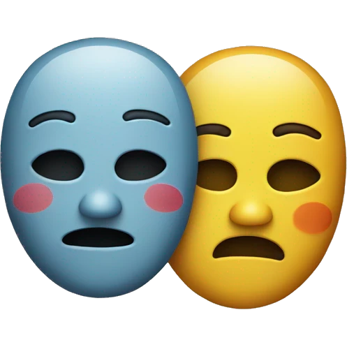 happy and sad mask emoji