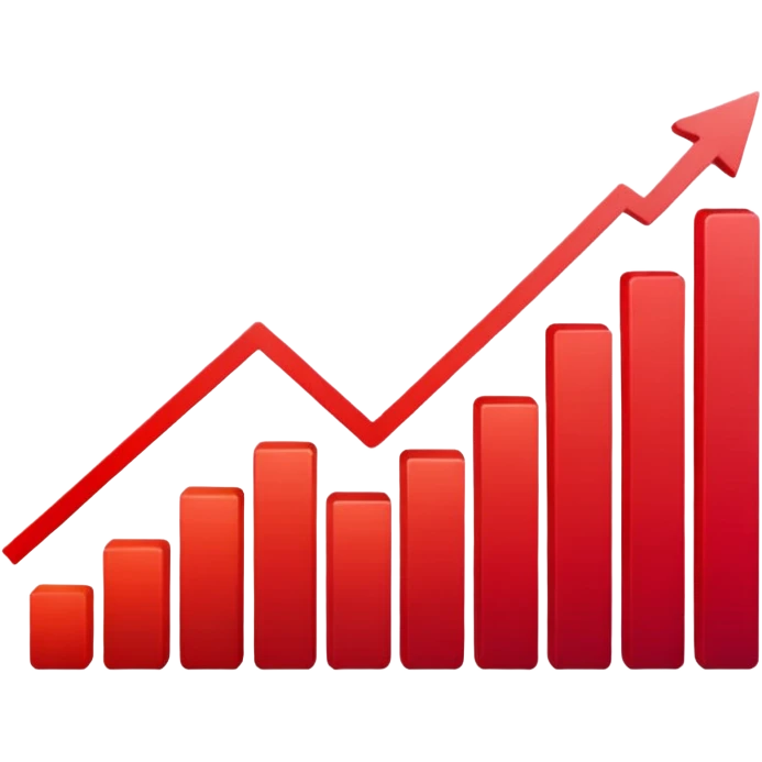 red chart decreasing emoji