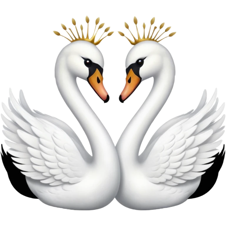 Two swan face each other emoji