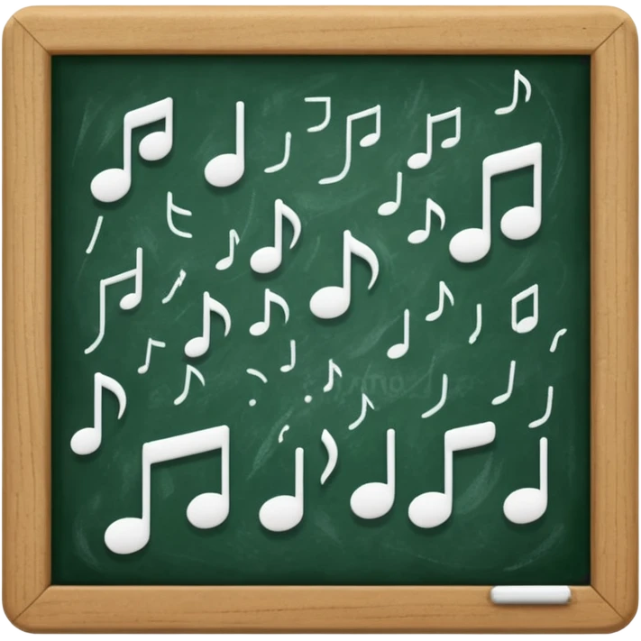 green black board music notes on it emoji