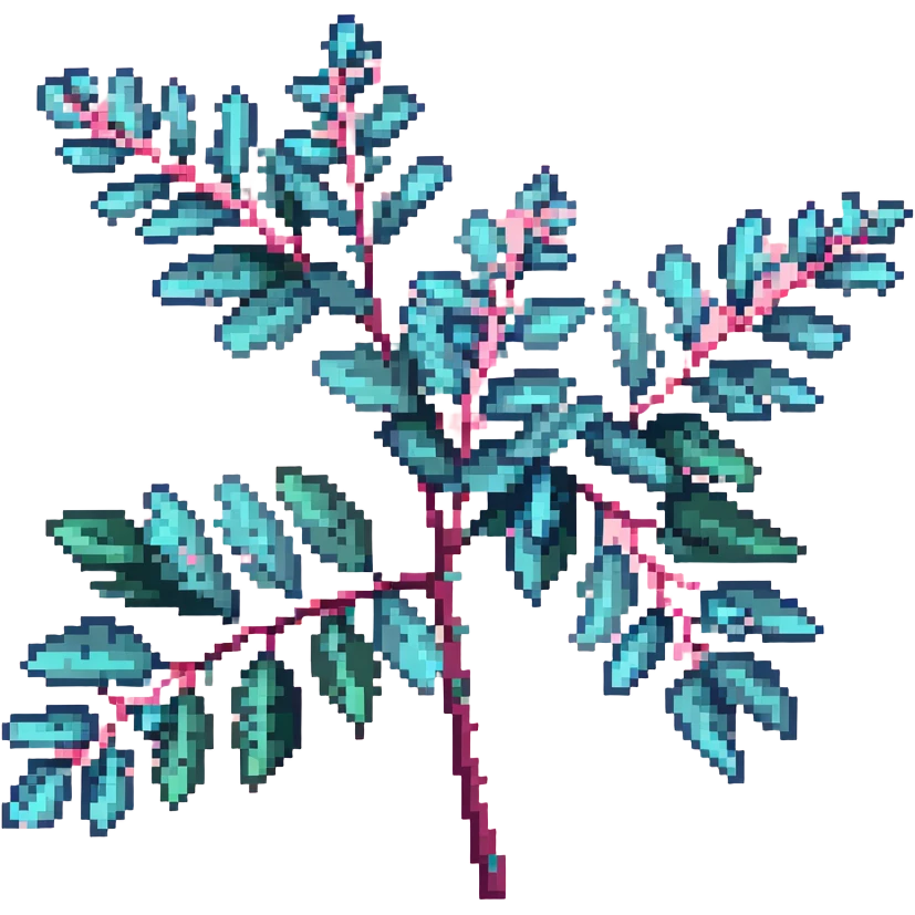 branch with green eucalyptus leaves with a tinge of blue emoji