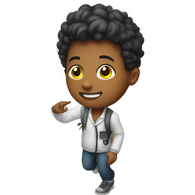a student with white skin making a step downstairs emoji