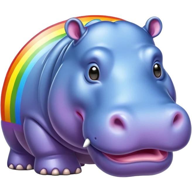Rainbow hippo emoji