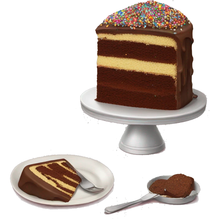 Cake with chocolate chips and sprinkles  emoji