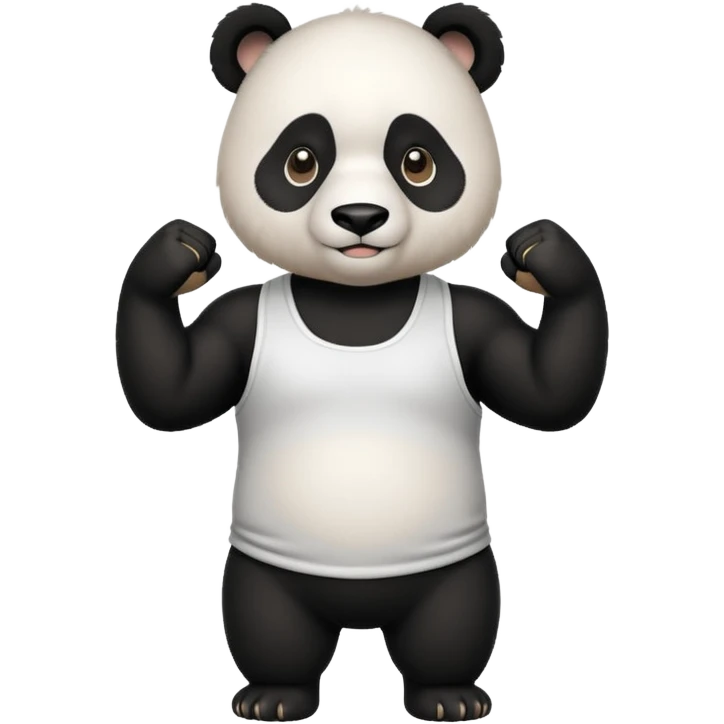 flexing panda bear with tanktop emoji