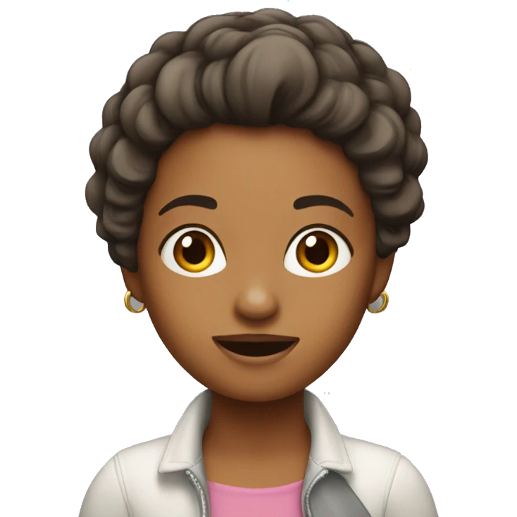 Menina de cabelo cacheado emoji