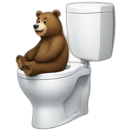 Un ours sur des toilettes emoji