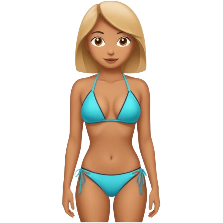 Ragazza sexy con grande fondo schiena in bikini stretto in cui si vede tutto il corpo emoji