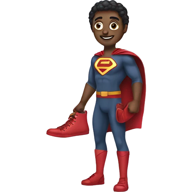 super hero holding a pair of shoes emoji