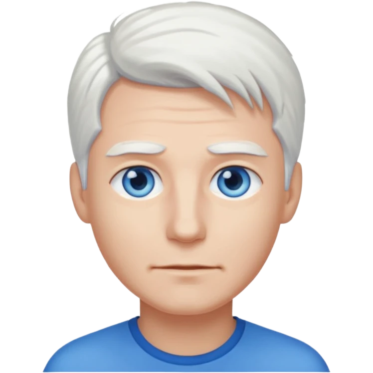A guy with white hair and blue eyes emoji