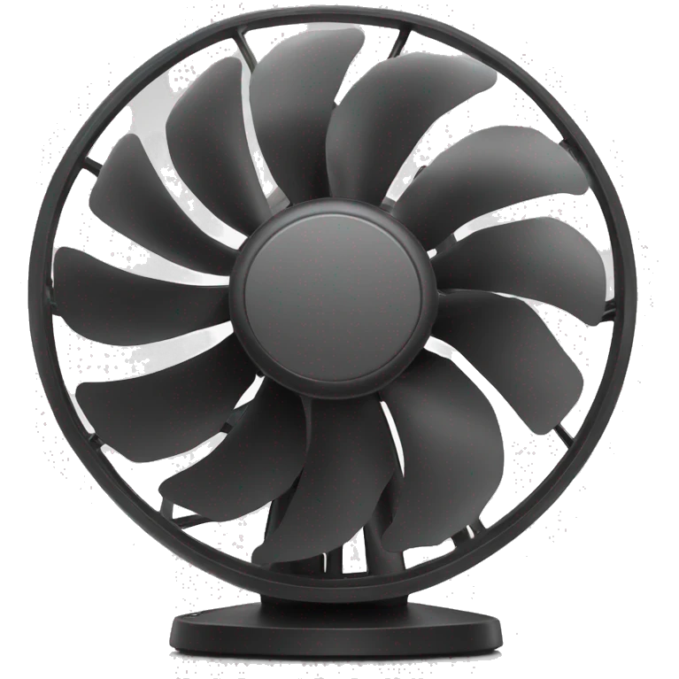 Monochrome black desktop pc fan emoji