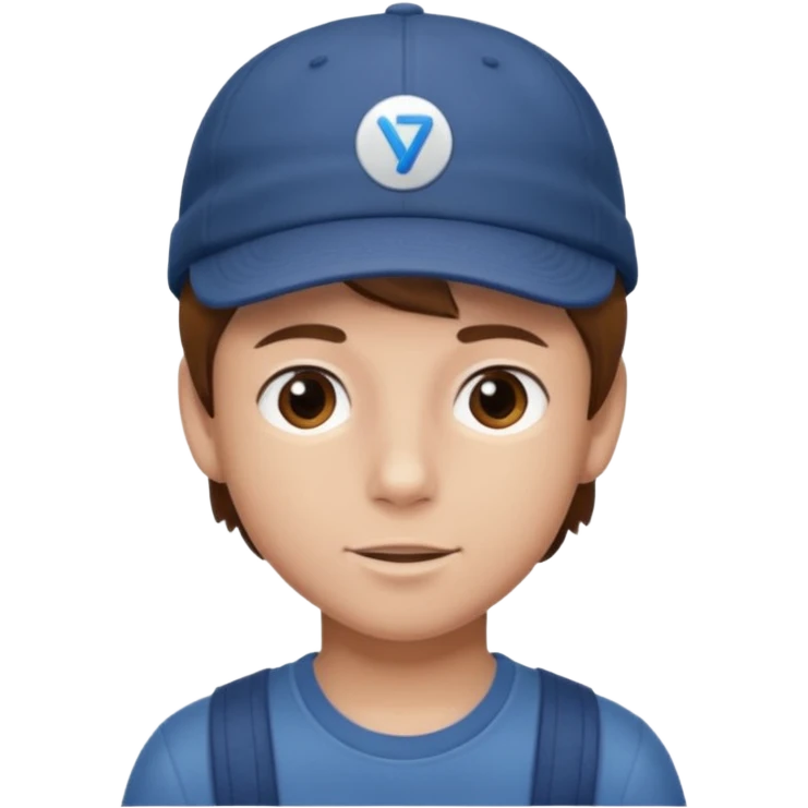 Un niño con gorra pelo castaño  emoji