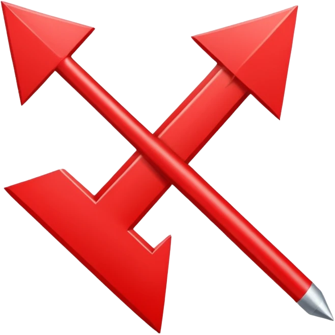 A simple, bold red downward arrow with clean edges, solid fill, and a modern emoji-like style. The arrow points straight down, with a thick shaft and a wide triangular tip. emoji