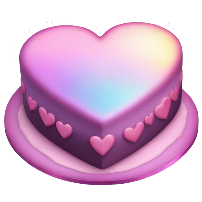 Iridescent heart shaped cake emoji