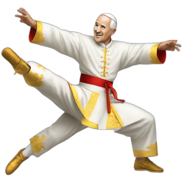 Pope kung fu kick emoji