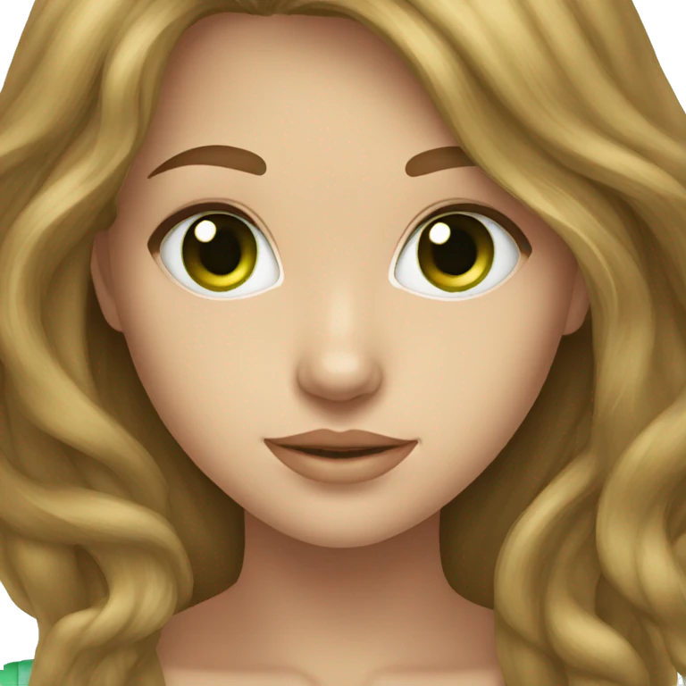 light brown hair green eyes teen girl emoji