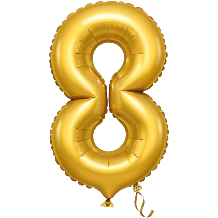 One number in gold balloons emoji