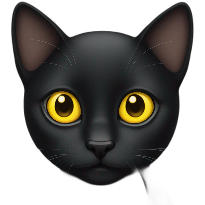 Black cat with yellow eyes  emoji