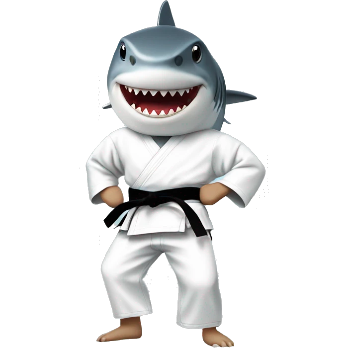 Shark in a karate gi emoji