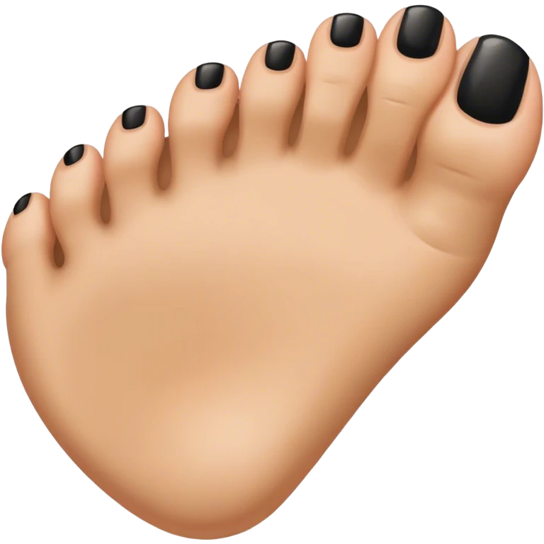 a foot toes with black toenail emoji