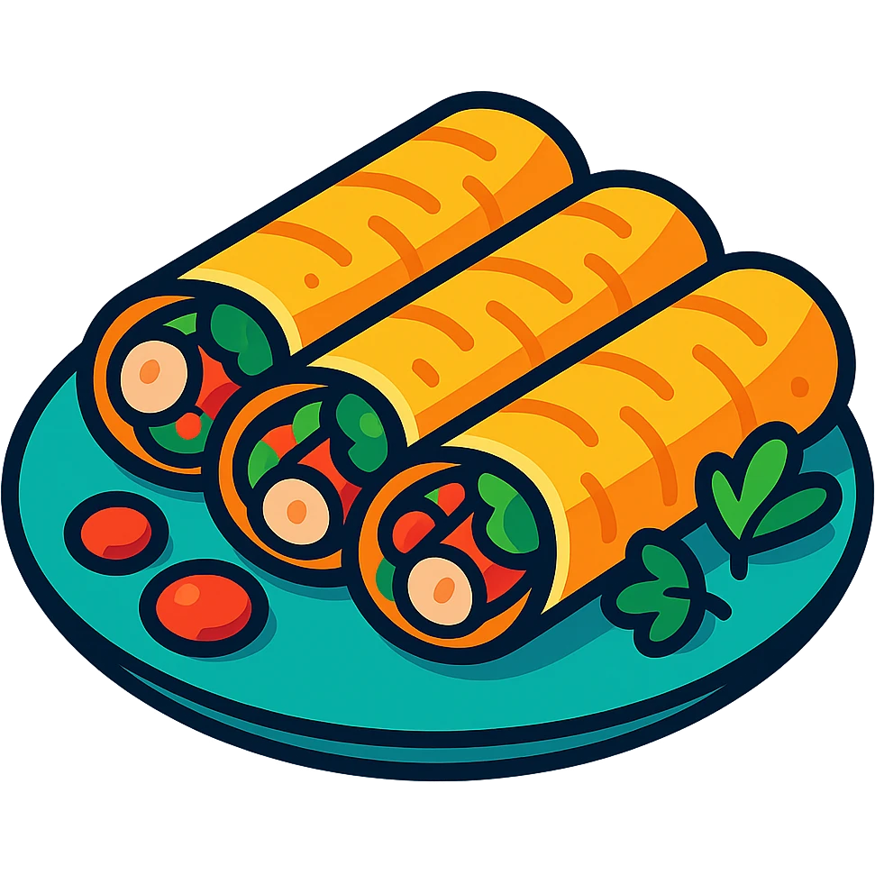 chicken rolls, cute cartoon style, no text emoji