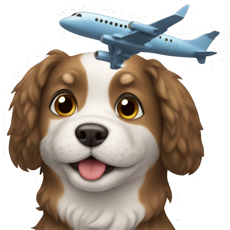 Dog with plane emoji