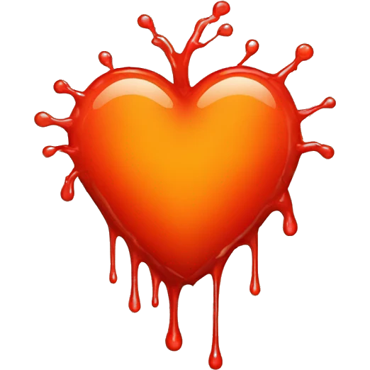 bleeding red heart glowing red-orange emoji