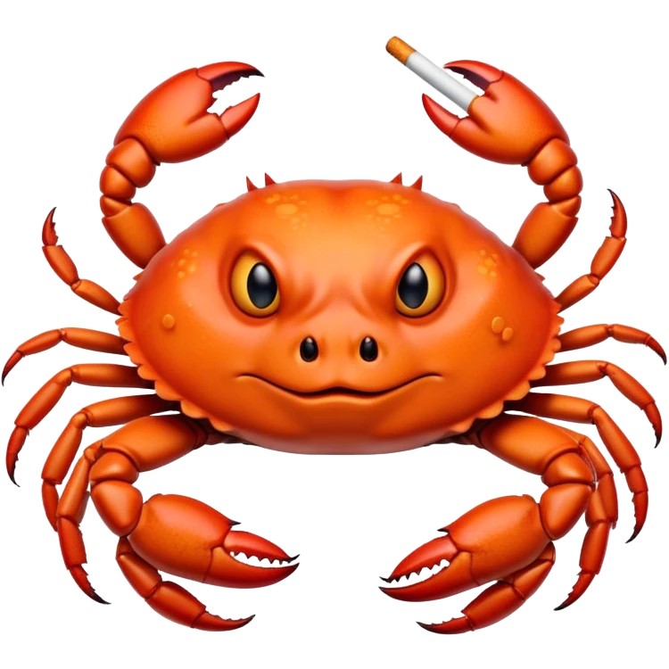 Fat crab holding a cigarette emoji