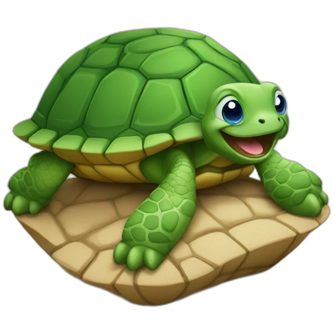 Chat sur une tortue emoji