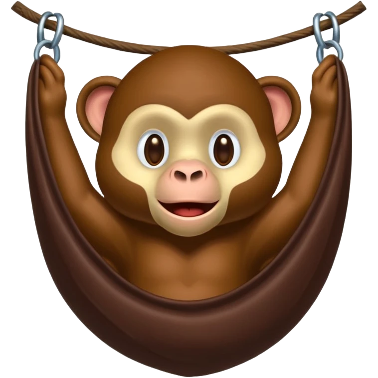 affe liegt im dschungel in einer hängematte, isst schokolade emoji
