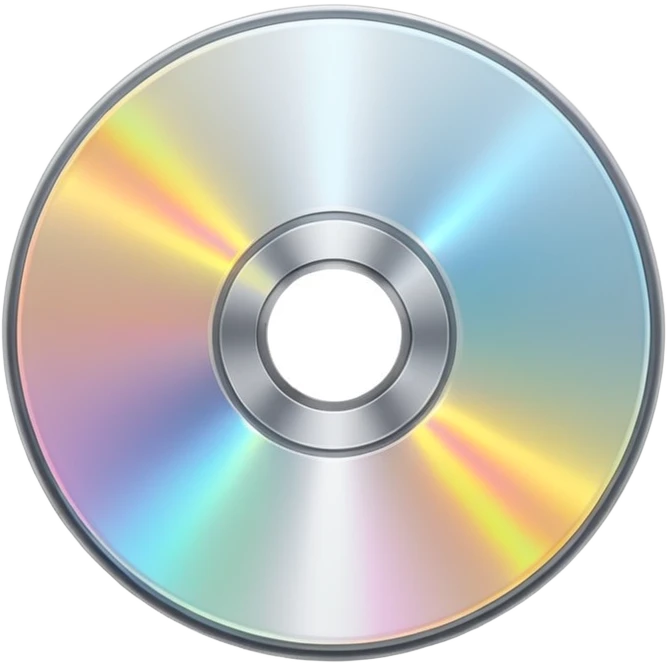 белый светящийся CD-диск, no background emoji