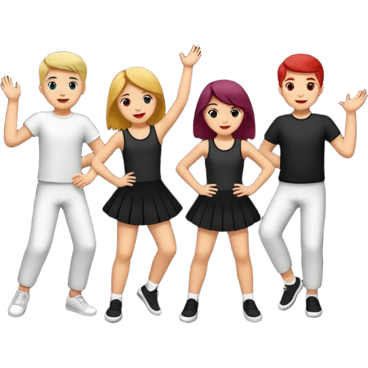 Schüler die auf einer schwarzen bühne tanzen mit dunlem hintergrund emoji