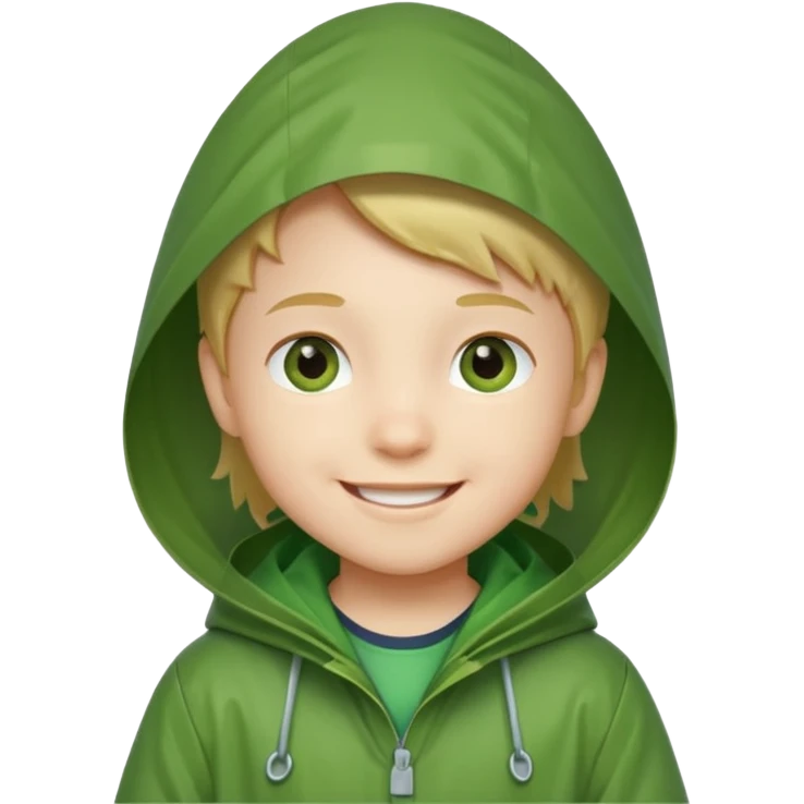green raincoat Kid emoji