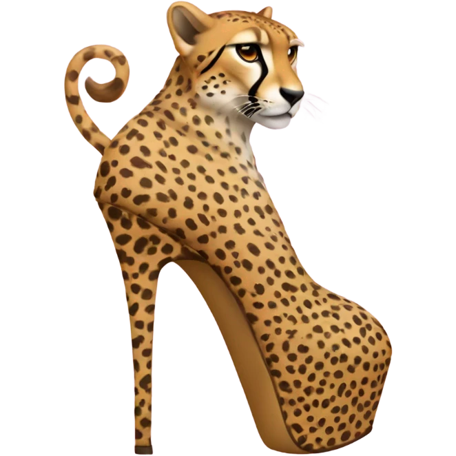 A cheetah  wearing high heels emoji