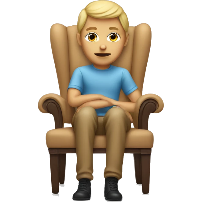 Memoji sitting in chair with face plant emoji