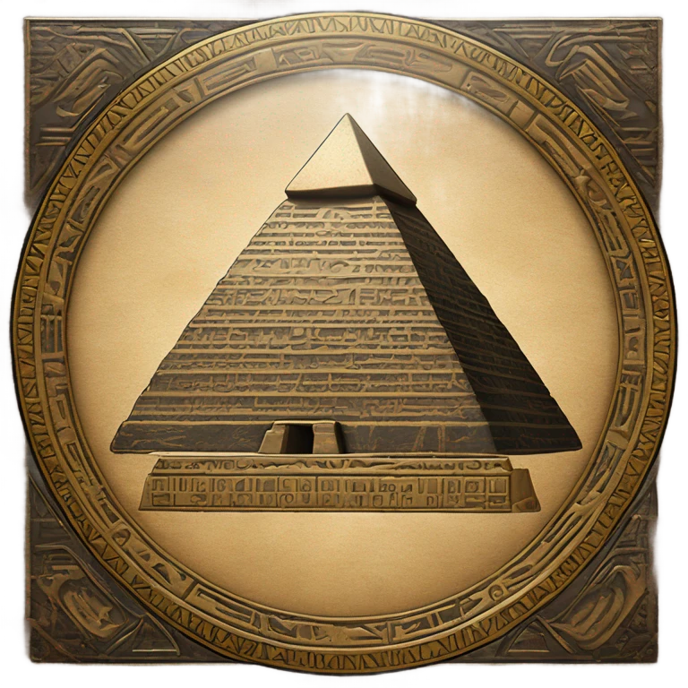 big disk of Vinyl record cutting Egypt pyramid emoji