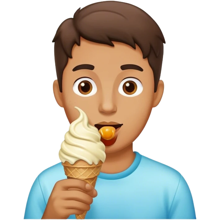 man eating ice cream emoji
