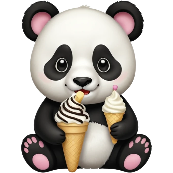 Panda eating ice cream emoji
